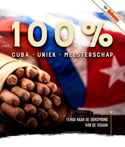 Cubaanse vlag met sigaren op voorgrond
