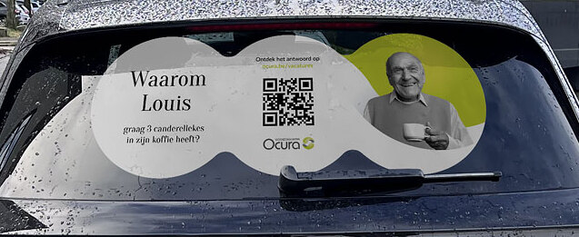 Auto-sticker Employer Branding campagne Ocura