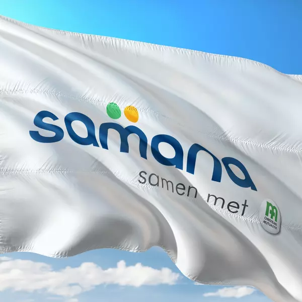 Samana logo op vlag