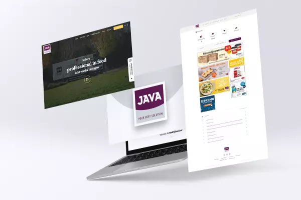 Java Mock up website schermen